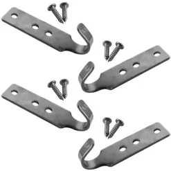 Lot De 4 Crochets Inox + 8 Vis Pour Piscine Hors Sol En Bois - Linxor - Gris