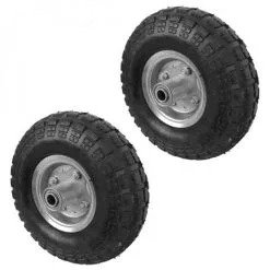 Lot De 2 Roues Gonflables Pour Chariot 26 X 8.5 Cm, Axe 16 Mm - Noir - Linxor - Noir