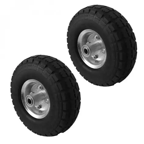 Lot De 2 Roues Increvables Pour Chariot 26 X 8.5 Cm, Axe 16 Mm - Noir - Linxor - Noir 1 Lot De 2 Roues Increvables Pour Chariot 26 X 8.5 Cm, Axe 16 Mm - Noir - Linxor - Noir