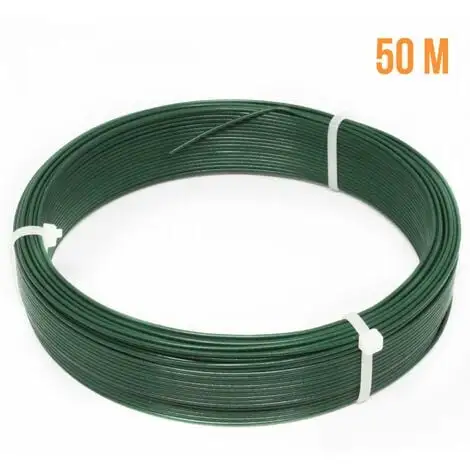 Fil D'attache En Acier Galvanisé Plastifié Pour Grillage Ou Autre - 50 M X 1.5mm Ø - Vert - Linxor - Vert 2 Fil D'attache En Acier Galvanisé Plastifié Pour Grillage Ou Autre - 50 M X 1.5mm Ø - Vert - Linxor - Vert – Image 2