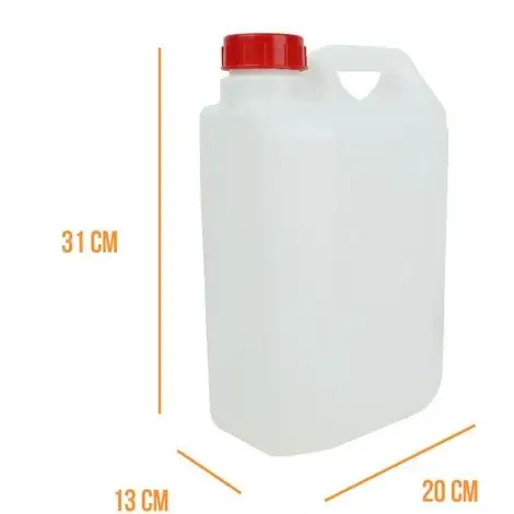 Bidon En Plastique (PEHD) Pour Usage Alimentaire Avec Bouchon - 5L - Linxor - Transparent 2 Bidon En Plastique (PEHD) Pour Usage Alimentaire Avec Bouchon - 5L - Linxor - Transparent – Image 2