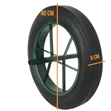 Roue Pleine Pour Brouette - Noir - Ø 40 Cm - Axe 20 Mm - Linxor - Noir 2 Roue Pleine Pour Brouette - Noir - Ø 40 Cm - Axe 20 Mm - Linxor - Noir – Image 2