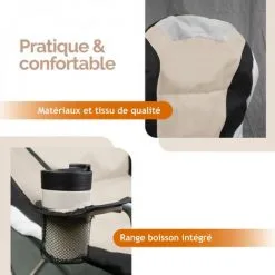 Chaise De Camping Pliable + Sac De Transport - Beige - Linxor - Beige 7 Chaise De Camping Pliable + Sac De Transport - Beige - Linxor - Beige -LINXOR Soldes Boutique 1769217 3