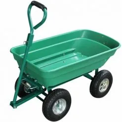 Remorque, Chariot De Jardin Avec Benne Basculante - 52 L - Vert - Linxor - Vert