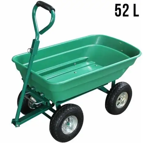 Remorque, Chariot De Jardin Avec Benne Basculante - 52 L - Vert - Linxor - Vert 2 Remorque, Chariot De Jardin Avec Benne Basculante - 52 L - Vert - Linxor - Vert – Image 2