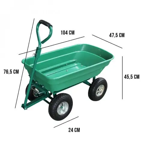 Remorque, Chariot De Jardin Avec Benne Basculante - 52 L - Vert - Linxor - Vert 3 Remorque, Chariot De Jardin Avec Benne Basculante - 52 L - Vert - Linxor - Vert – Image 3