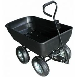 LINXOR Soldes Boutique 39 Remorque, Chariot De Jardin Avec Benne Basculante - 120 L - Noir - Linxor - Noir