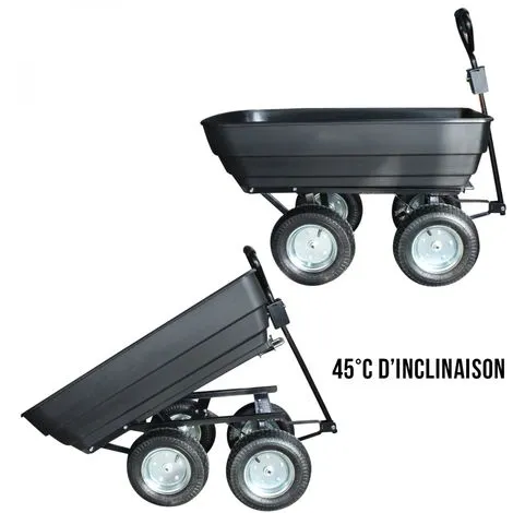 Remorque, Chariot De Jardin Avec Benne Basculante - 120 L - Noir - Linxor - Noir 5 Remorque, Chariot De Jardin Avec Benne Basculante - 120 L - Noir - Linxor - Noir – Image 5