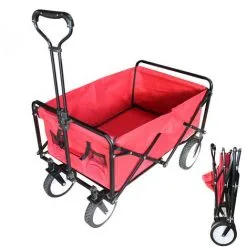 Remorque, Chariot De Jardin Pliant - Rouge - Linxor - Rouge