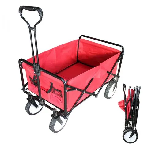 Remorque, Chariot De Jardin Pliant - Rouge - Linxor - Rouge 1 Remorque, Chariot De Jardin Pliant - Rouge - Linxor - Rouge