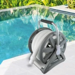 Enrouleur De Tuyau Flottant Jusqu'à 15 M Pour Piscine Avec Poignée De Transport - Linxor - Gris -LINXOR Soldes Boutique 18039136 5
