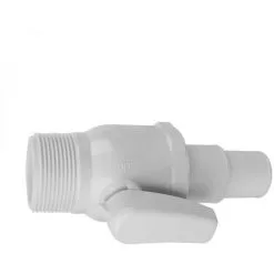 Vanne 1/4 De Tour 1"1/2 - Diam 32/38 Mm Pour Tuyau Flottant De Piscine - Blanc - Linxor - Blanc
