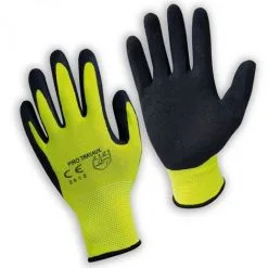 Paire De Gants De Protection Pro Travaux En Polyamide Et Mousse De Latex - Taille 10 - XL - Jaune - Linxor - Jaune