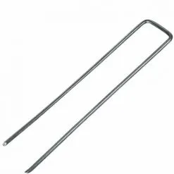 Lot De 100 Piquets De Fixation - 15 Cm X 2.5 Cm - Diam 2.8 Mm - Acier Galvanisé - Gris - Linxor - Gris