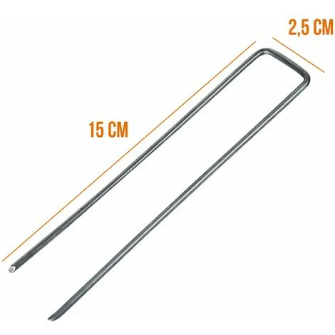 Lot De 100 Piquets De Fixation - 15 Cm X 2.5 Cm - Diam 2.8 Mm - Acier Galvanisé - Gris - Linxor - Gris 2 Lot De 100 Piquets De Fixation - 15 Cm X 2.5 Cm - Diam 2.8 Mm - Acier Galvanisé - Gris - Linxor - Gris – Image 2