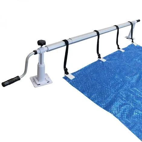 Enrouleur De Bâche à Bulles Pour Piscine Hors Sol Extensible De 1.37m à 6.15m Avec Pinces - Linxor - Blanc 2 Enrouleur De Bâche à Bulles Pour Piscine Hors Sol Extensible De 1.37m à 6.15m Avec Pinces - Linxor - Blanc – Image 2