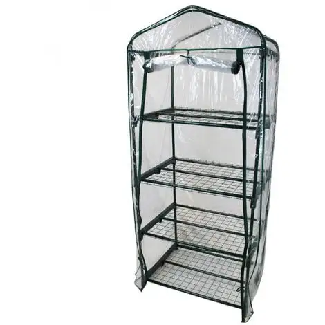 Serre De Jardin 4 étagères 69 X 49 X 160 Cm Transparente En Plastique PVC - Linxor - Transparent 1 Serre De Jardin 4 étagères 69 X 49 X 160 Cm Transparente En Plastique PVC - Linxor - Transparent