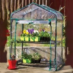 Serre De Jardin 2 étagères 69 X 49 X 90 Cm Transparente En Plastique PVC - Linxor - Transparent 7 Serre De Jardin 2 étagères 69 X 49 X 90 Cm Transparente En Plastique PVC - Linxor - Transparent -LINXOR Soldes Boutique 24233514 4