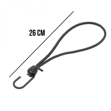 Lot De 10 Tendeurs Sandows élastiques Avec 1 Crochet Et Boucle - 26 Cm - Noir - Linxor - Noir 2 Lot De 10 Tendeurs Sandows élastiques Avec 1 Crochet Et Boucle - 26 Cm - Noir - Linxor - Noir – Image 2