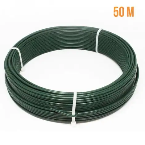 Fil De Tension En Acier Galvanisé Plastifié Pour Grillage Ou Autre - 50 M X 2.4mm Ø - Vert - Linxor - Vert 2 Fil De Tension En Acier Galvanisé Plastifié Pour Grillage Ou Autre - 50 M X 2.4mm Ø - Vert - Linxor - Vert – Image 2