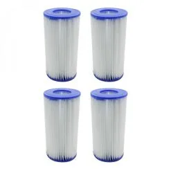Lot De 4 Cartouches De Filtration Pour Pompe De Piscine - Type III - A/C - Linxor - Blanc