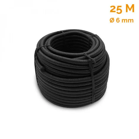 Bobine, Rouleau De Tendeur élastique - 25 Mètres X 6 Mm - Noir - Linxor - Noir 2 Bobine, Rouleau De Tendeur élastique - 25 Mètres X 6 Mm - Noir - Linxor - Noir – Image 2