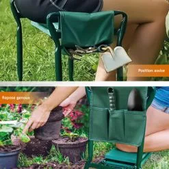 Tabouret De Jardinage Pliable Avec Rangement - Vert - Linxor - Vert -LINXOR Soldes Boutique 50935144 5
