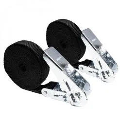 Lot De 2 Sangles D'arrimage à Cliquet - 25 Mm X 5 M - Noir - Linxor - Noir