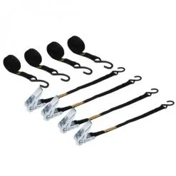 Lot De 4 Sangles D'arrimage à Cliquet Et 2 Crochets S - 25 Mm X 5 M - Noir - Linxor - Noir