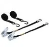 Lot De 2 Sangles D'arrimage à Cliquet Et 2 Crochets S - 25 Mm X 5 M - Noir - Linxor - Noir