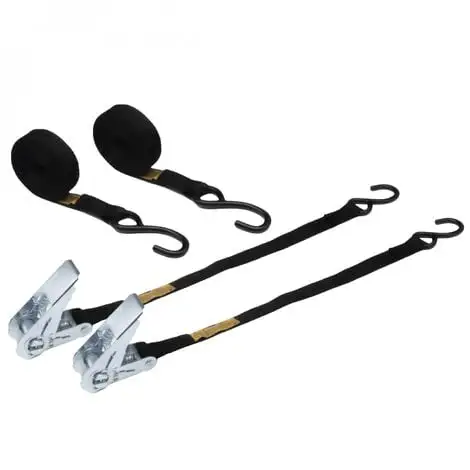 Lot De 2 Sangles D'arrimage à Cliquet Et 2 Crochets S - 25 Mm X 5 M - Noir - Linxor - Noir 1 Lot De 2 Sangles D'arrimage à Cliquet Et 2 Crochets S - 25 Mm X 5 M - Noir - Linxor - Noir