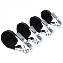 Lot De 4 Sangles D'arrimage à Cliquet - 25 Mm X 5 M - Noir - Linxor - Noir
