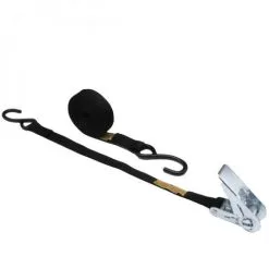 Sangle D'arrimage à Cliquet Et 2 Crochets S - 25 Mm X 5 M - Noir - Linxor - Noir