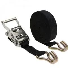 Sangle D'arrimage Avec Tendeur à Cliquet Et 2 Crochets - 35 Mm X 7 M - Noir - Linxor - Noir