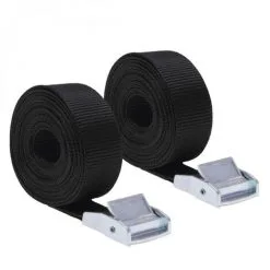 Lot De 2 Sangles D'arrimage Avec Boucle - 25 Mm X 2,5 M - Noir - Linxor - Noir