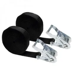 Lot De 2 Sangles D'arrimage à Cliquet - 35 Mm X 7 M - Noir - Linxor - Noir