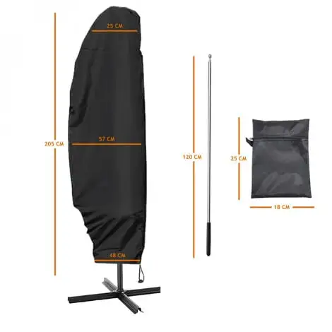 Housse De Protection Imperméable Et Anti-uv Pour Parasol Déporté - 205 X 48 - 57 - 25 Cm - Noir - Linxor - Noir 2 Housse De Protection Imperméable Et Anti-uv Pour Parasol Déporté - 205 X 48 - 57 - 25 Cm - Noir - Linxor - Noir – Image 2