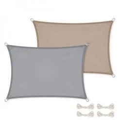 Voile D'ombrage Rectangulaire Imperméable Et Anti-UV - 3 X 4 M - Gris - Linxor - Gris