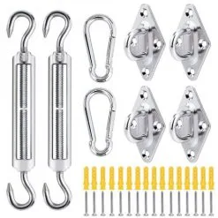 Kit De Fixation En Acier Inoxydable Pour Voile D'ombrage - Linxor - Gris