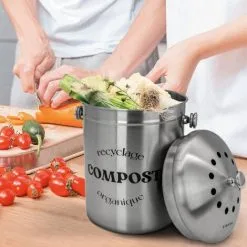 Composteur, Bac, Poubelle à Compost De Cuisine - 5 L - Inox - Linxor - Gris 7 Composteur, Bac, Poubelle à Compost De Cuisine - 5 L - Inox - Linxor - Gris -LINXOR Soldes Boutique 58337484 4