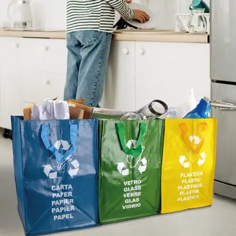 Lot De 3 Sacs De Tri Réutilisables Pour Recyclage Des Déchets - 130 L - Linxor - Multicouleur 5 Lot De 3 Sacs De Tri Réutilisables Pour Recyclage Des Déchets - 130 L - Linxor - Multicouleur – Image 5