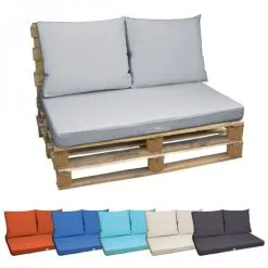 Kit De Coussins Et Assise Déhoussables Pour Palette - Gris Clair - Linxor - Gris Clair