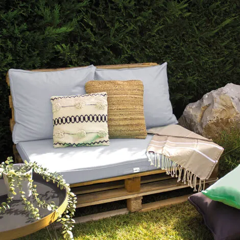 Kit De Coussins Et Assise Déhoussables Pour Palette - Gris Clair - Linxor - Gris Clair 5 Kit De Coussins Et Assise Déhoussables Pour Palette - Gris Clair - Linxor - Gris Clair – Image 5