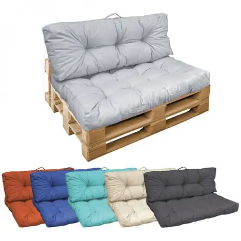 Kit De Coussins Et Assise Capitonnés Pour Palette - Gris Clair - Linxor - Gris Clair 1 Kit De Coussins Et Assise Capitonnés Pour Palette - Gris Clair - Linxor - Gris Clair