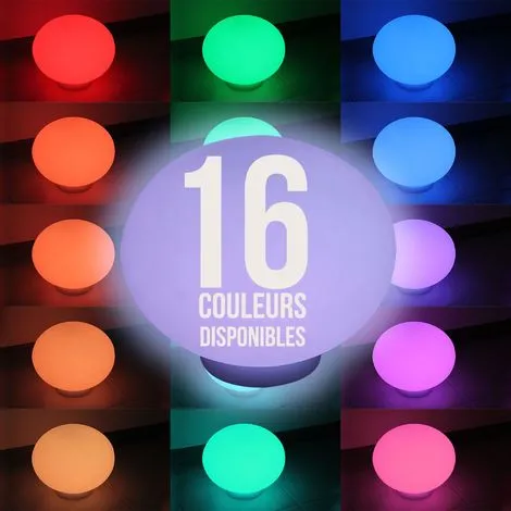 Flatball, Lampe Led Flottante 35cm X 35cm X 24cm Rechargeable + Télécommande - Linxor - Blanc 2 Flatball, Lampe Led Flottante 35cm X 35cm X 24cm Rechargeable + Télécommande - Linxor - Blanc – Image 2