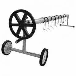 Enrouleur De Bâche à Bulles Extensible De 1m à 6.40m + Pinces - Linxor - Gris